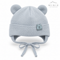 Baby Boy Knitted Cap with Bear Ears – Light Blue