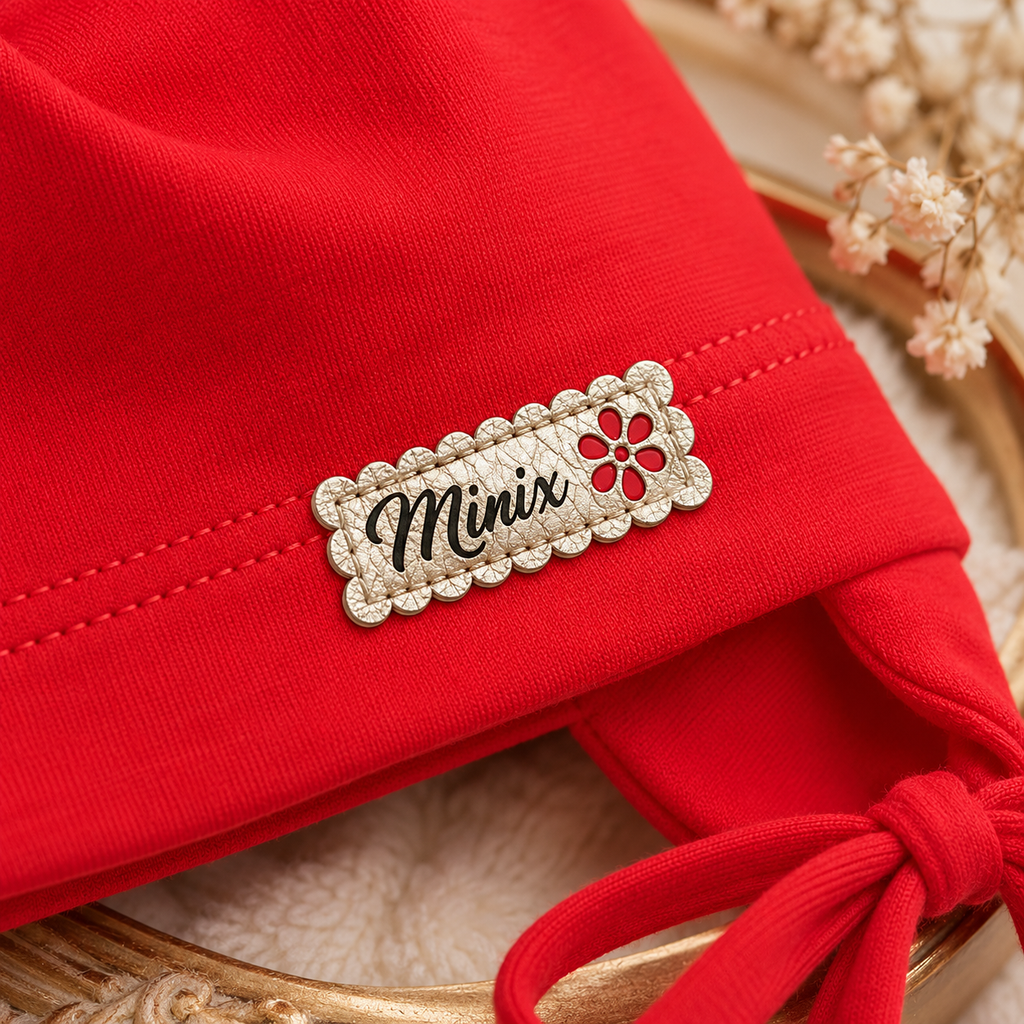 Soft coral cotton cap for girls with ear flaps by MINIX Switzerland